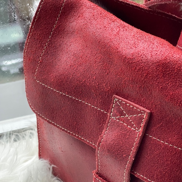 Handmade Red Genuine Leather Stachel Purse - Picture 2 of 5